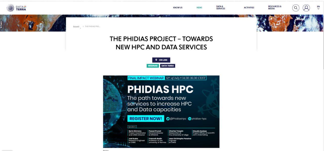 THE PHIDIAS PROJECT – TOWARDS NEW HPC AND DATA SERVICES
