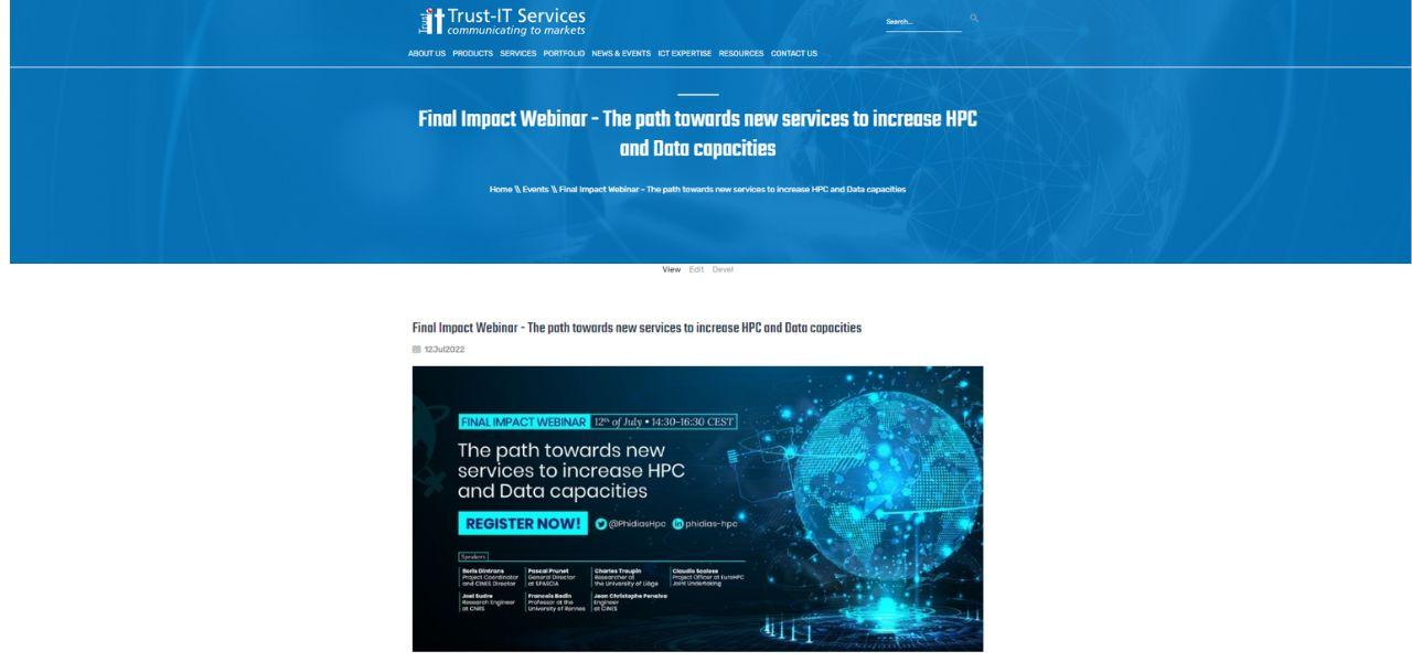 Final Impact Webinar - The path towards new services to increase HPC and Data capacities